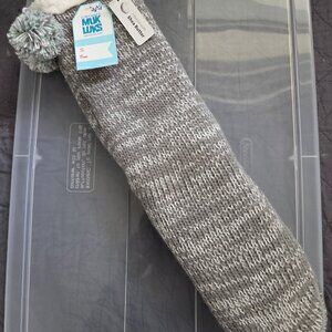NWT MUK LUKS Women's Shea Butter Long Slipper Socks with Grips M/XL (8.5-11)